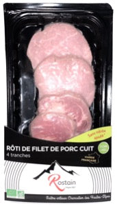 Rôti de filet de porc cuit Bio x4 - 150g