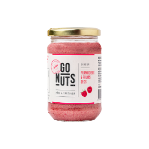 Pâte à tartiner saveur framboises et fruits secs - 270G