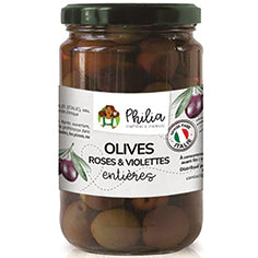 Olives roses et violettes entières - 180g