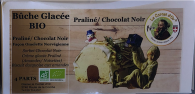 Bûche glacée praliné chocolat noir - 400g