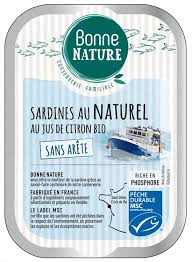 Sardines au naturel 115g